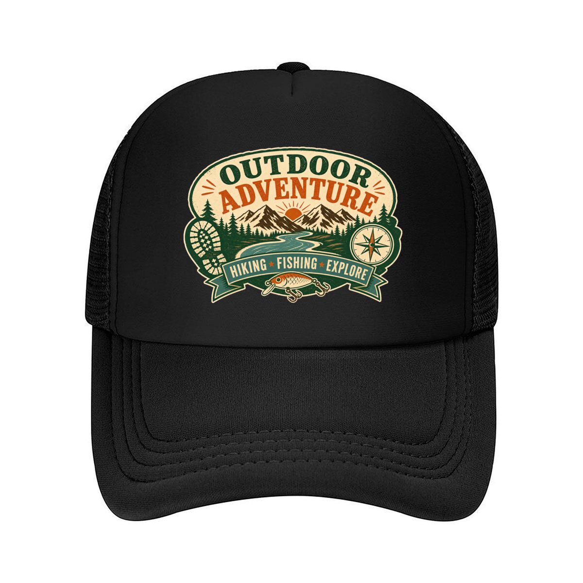 Outdoor Adventure Golf - Vintage Outdoor Adventure Badge Grap Mesh
