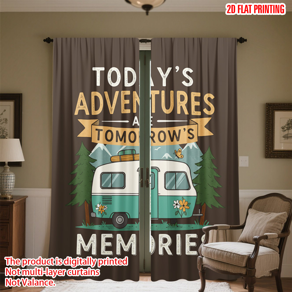 2pcs 2D flat printing Curtain  - Outdoor Adventure Festival 评论和价格