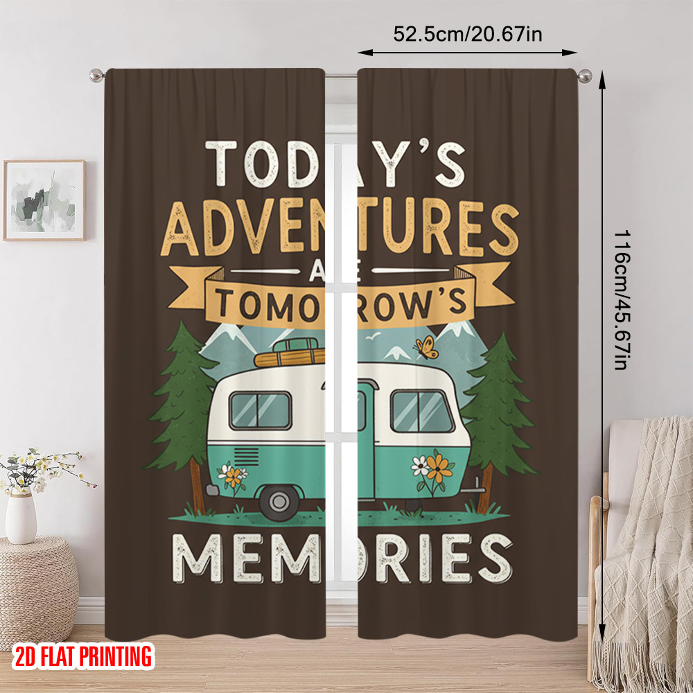 2pcs 2D flat printing Curtain  - Outdoor Adventure Festival 评论和价格