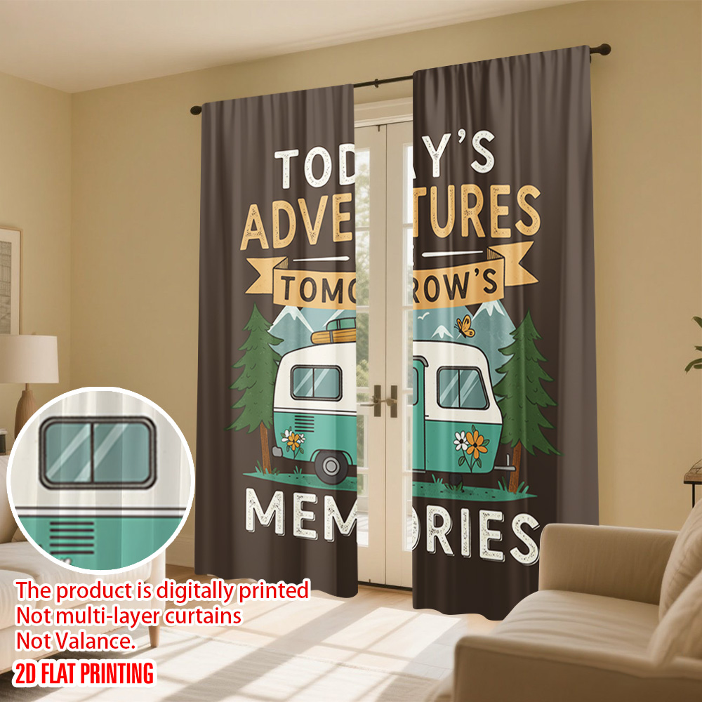 2pcs 2D flat printing Curtain  - Outdoor Adventure Festival 评论和价格
