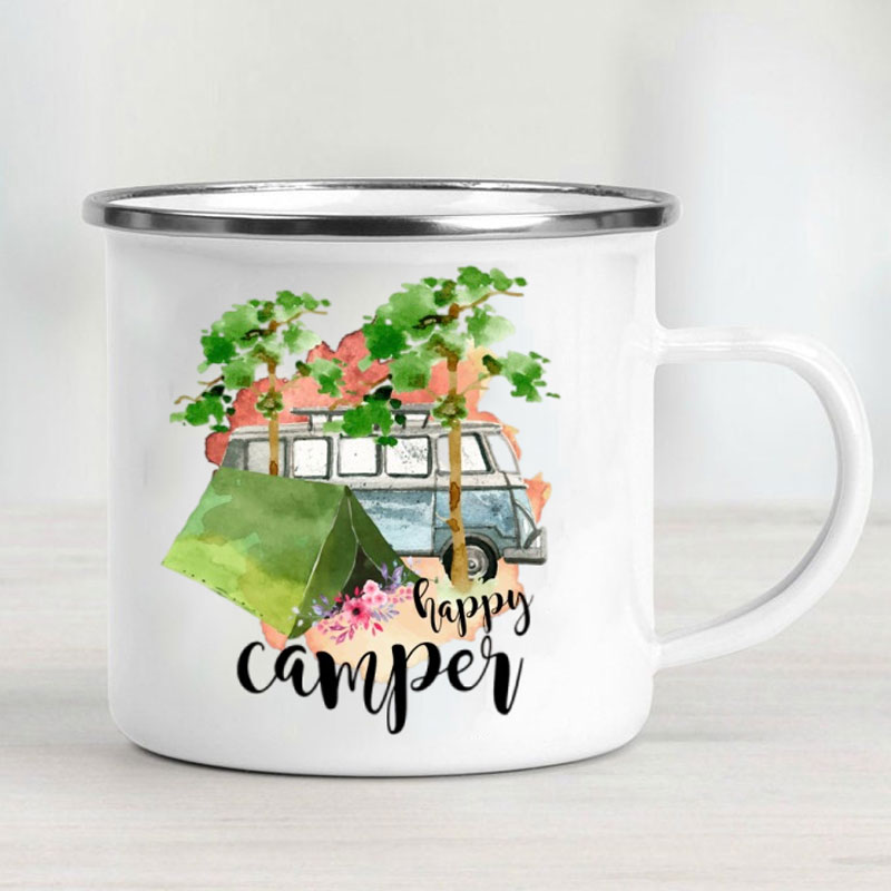 Camping Car Enamel Mug Adventu - Outdoor Adventure Ideas 评论和价格