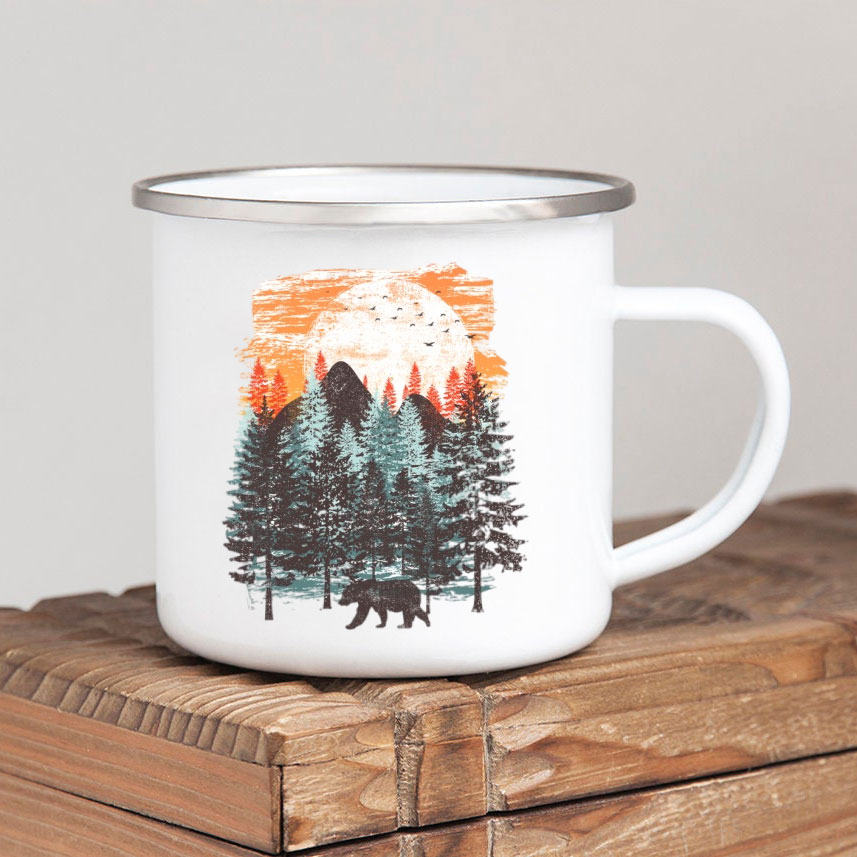 Forest Camp Enamel Coffee Mug  - Outdoor Adventure Ideas 评论和价格